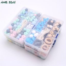 MHS SUN Silicone Beads Set Baby Teething Beads Food Grade Teether Kits Accessories Diy Chewable Jewellery Pacifier chain T2007302810