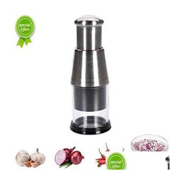 Other Home Garden New 1Pc Slap Knife 304 Stainless Steel Press Chop Garlic Crusher Tomato Onion Fruit Vegetable Kitchen Gadgets Dr Dhabk