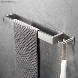 40cm Self-Adhesive Stainless Steel Towel Rack Washcloth Facecloth Holder Home Kitchen Bathroom Supplies