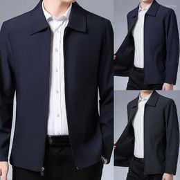 Men's Jackets Trendy Men Comfortable Simple Design Winter Jacket Smooth Zipper 2 Colours Casual For Outdoor