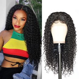 Allove Yaki Straight Lace Front Wig Brazilian Kinky Curly Water Wave Body Human Hair Wigs for Women All Ages Natural Colour 8-28inc2617