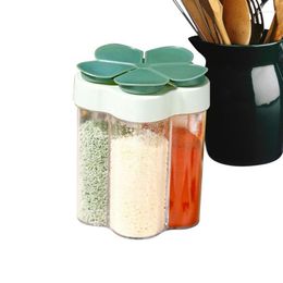 Storage Bottles 5 In 1 Spice Containers Clear Salt And Pepper Shakers Seasoning Jars With Lid Moisture Proof For Home