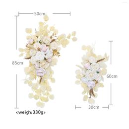 Decorative Flowers 2x Artificial Flower Arch Decor Door Wreath Rose Silk Floral Swags Swag For Window