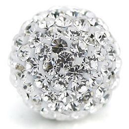 Pave Czech Crystal Disco Ball Clay Beads fit Shamballa Jewellery DIY Bracelet & Necklace 100pcs 10mm White Clear2990