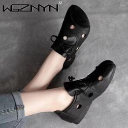 Sandals Spring And Summer Soft Leather Single Boots Ethnic Style Retro Handmade Short Middle-Aged Mom Sole Leathe