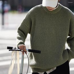 Men's Sweaters Autumn Winter Mens Solid Casual O-neck Pullover Long Sleeve Japan Style Couples Fashion Warm Knitted Sweater