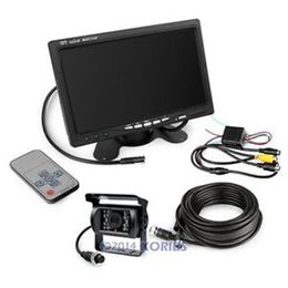 12-24V Car Reversing Kit 7 TFT LCD Monitor CCD IR Backup Camera For Van Truck233W