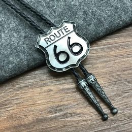 Bolo Ties U.S. Route 66 bolo tie western accessories tie clip fashion tie western cowboy bolo tie 230719