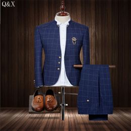 Whole- MS50 2017 Standard Collar Classic Custom Made Men suit Blazers gentleman style tailor made slim fit wedding suits for m254L