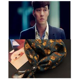 Men's scarves Floral British style mini scarf for men and women autumn and winter vintage suit mini scarf283E