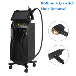 Video Manual 2 IN1 Laser Diode Hair Removal 808Nm yag Q Switch Tattoo Therapy Skin Care Beauty Laser Device