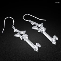 Dangle Earrings Fashion Star Pendant Women's Charm Solid 925 Silver Trendy Jewellery Girls' True Sterling