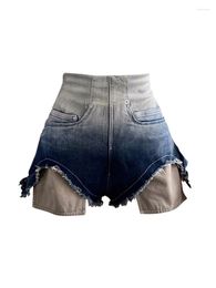 Women's Jeans Women Harajuku Fashion Hole Design Denim Pants Grunge Ripped Shorts High Waisted Y2k Streetwear Tide Goth Kpop 2000s