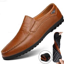 Dress Shoes Leather Men Casual Shoes Mens Loafers Moccasins Breathable Light Soft Black Driving Shoes Plus Size 38-47 L230720