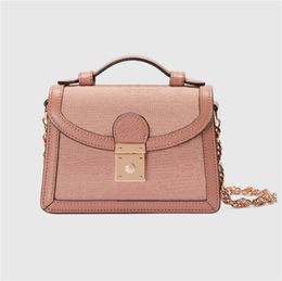 Women Pink Totes Fashion Designer Full Letters Shoulder Bags Luxurys Brands Genuine Leather Handbags Trendy Vintage Golden Chains Crossbody