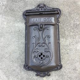 Metal Mailbox for Home Cast Iron Mail Box Post Box Wall Mounted Apartment Outdoor Garden Decoration Vintage Ornaments Cast Iron Le2049