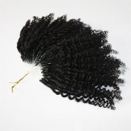 CE certificated Micro Ring Hair Extensions 400s lot Kinky Curly Loop RED 99J Yellow Natural Color276O