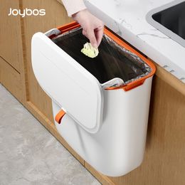 Waste Bins Joybos 8L/10L suspended trash can for kitchen basket with lid small garbage collection wall trash bin on door 230719