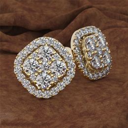 Stud Square Full 14K Rose Gold 1 Carat Diamond Jewellery Earrings Garnet Peripheral Earring Box 230719