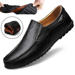 Dress Shoes Genuine Leather Men Casual Shoes Luxury Brand 2021 Mens Loafers Moccasins Breathable Slip on Black Driving Shoes Plus Size 37-47 L230720