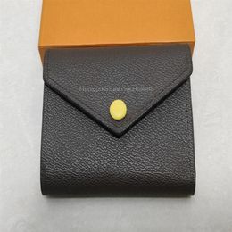 Women Wallet Designer Short Card holder Clutch Wallets High Quality 10 Colour Lady Classic Mini Zipper Pocket coin purse With Box204J
