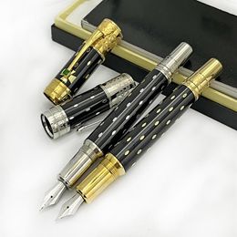 GIFTPEN Top Luxury Elizabeth Pens Limited edition Black Golden Silver engrave Classics Fountain pen Business office supplies with 242z