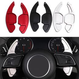 For Audi A3 A4 A4L A5 A6 A7 A8 Q3 Q5 Q7 TT S3 R8 Red Silver Aluminium Car Steering Wheel Shift Paddle Shifter Gear Extention271t