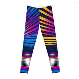 Active Pants Retro Neon Lasers Abstract Design Leggings Gym Women's Clothing Golf Wear