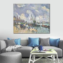 Large Abstract Canvas Art Quai De Bercy Paul Cezanne Hand Painted Oil Painting Statement Piece for Home