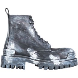 2023 Genuine Leather Graffiti Retro Matin Boots Platform Exclusive High top designer Botas