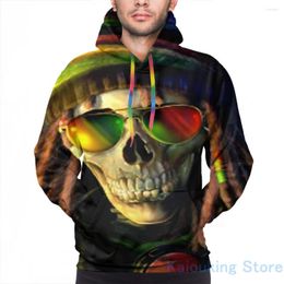 Men's Hoodies Mens Sweatshirt For Women Funny Rasta Skeleton Print Casual Hoodie Streatwear