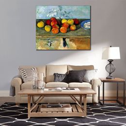 Colourful Abstract Painting on Canvas Still Life of Apples and Biscuits Paul Cezanne Art Unique Handcrafted Artwork Home Decor