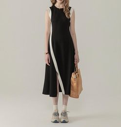 Luxury temperament YAYUN black patchwork sleeveless dress for women's high-end dress