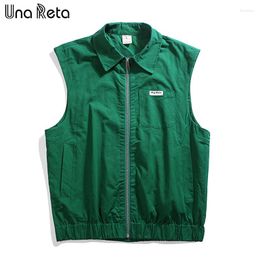 Men's Vests Una Reta Denim Vest Spring Summer Men Clothing Sleeveless Jackets Streetwear Zipper Retro Solid Outwear