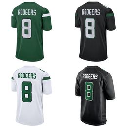 Stitched football Jerseys 8 Aaron Rodgers Men Women Youth S-3XL green white jersey