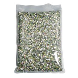 Nail Art Decorations Wholesale large packaging bulk crystal 100 total SS6 8 10 12 16 20 30 flat AB Coloured glass non repair nail art stone 230718