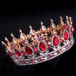 Lusso reale Corona diademi nuziali Cristalli Matrimonio Corona principessa grande pieno di lusso Corona Accessori per capelli per capelli Festa nuziale T271i