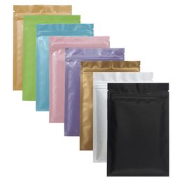 Custom Accept Colorful Heat Sealable Ziplock Packaging Bag Pouch Reclosable Flat Aluminum Foil Zip lock Plastic Bags 100pcs 201021298v