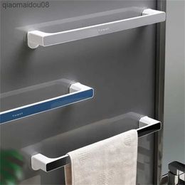 4 Colours Self Adhesive 2 Style Multi Purpose Towel Holder Bath Towel Rack Shelf Wall Hanging Towel Bar Kitchen Accessories L230704