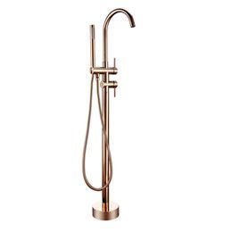 Bathroom Taps Brass Shower Diverter Floor Standing Bathtub Spout Mixer Tap Faucet Rose Gold for Bath 10 Year Warranty231T