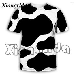 Men's T Shirts Novelty Cow Print Casual Short Sleeve 3D Summer Beach Tees Harajuku Tops Fashion Clothing