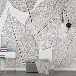 Custom Mural Wallpaper Modern Minimalist Leaf Veins Texture Living Room Bedroom Background Home Decor2158