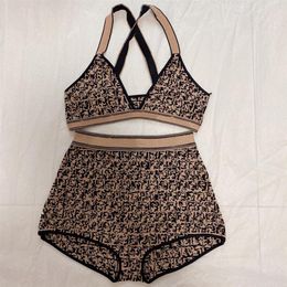 Sexy Knitted Bikini Swimwear Thong Bathing Suit Women High Waist Crochet Swimsuit With Letter301z