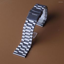 Watch Bands Stainless Steel Strap Bracelet 20mm 22mm 24mm Women Men Solid Links Metal Brushed Band For Gear S3 Accessories