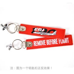 Storage Bags ERJ190 Jet Airplane ERJ145 Embroidered Keychain Aviation Creative Car Bag Pendant