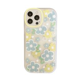 Oil painting floral phone case suitable for 13 12pro max11 circular 7/8p female X transparent 14