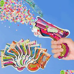 Other Event Party Supplies New Inflatable Streamer Gun Confetti Cannon Fireworks Pistol Handheld Birthday Atmosphere Props Decorat Dhsyg