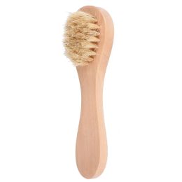 Natural Boar Bristles Facial Brush Dry Skin Bath Spa Brush Remove Dead Skin Rub Face Nail Brush LL