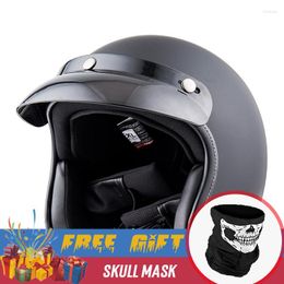 Motorcycle Helmets Vintage 3/4 Helmet Open Face Adults Moto Retro Jet For