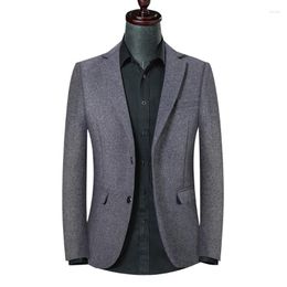 Men's Suits Spring High Quality Suit Coat Wool Blends Casual Blazers Men Top Male Solid Business Mens Coats And Jackets